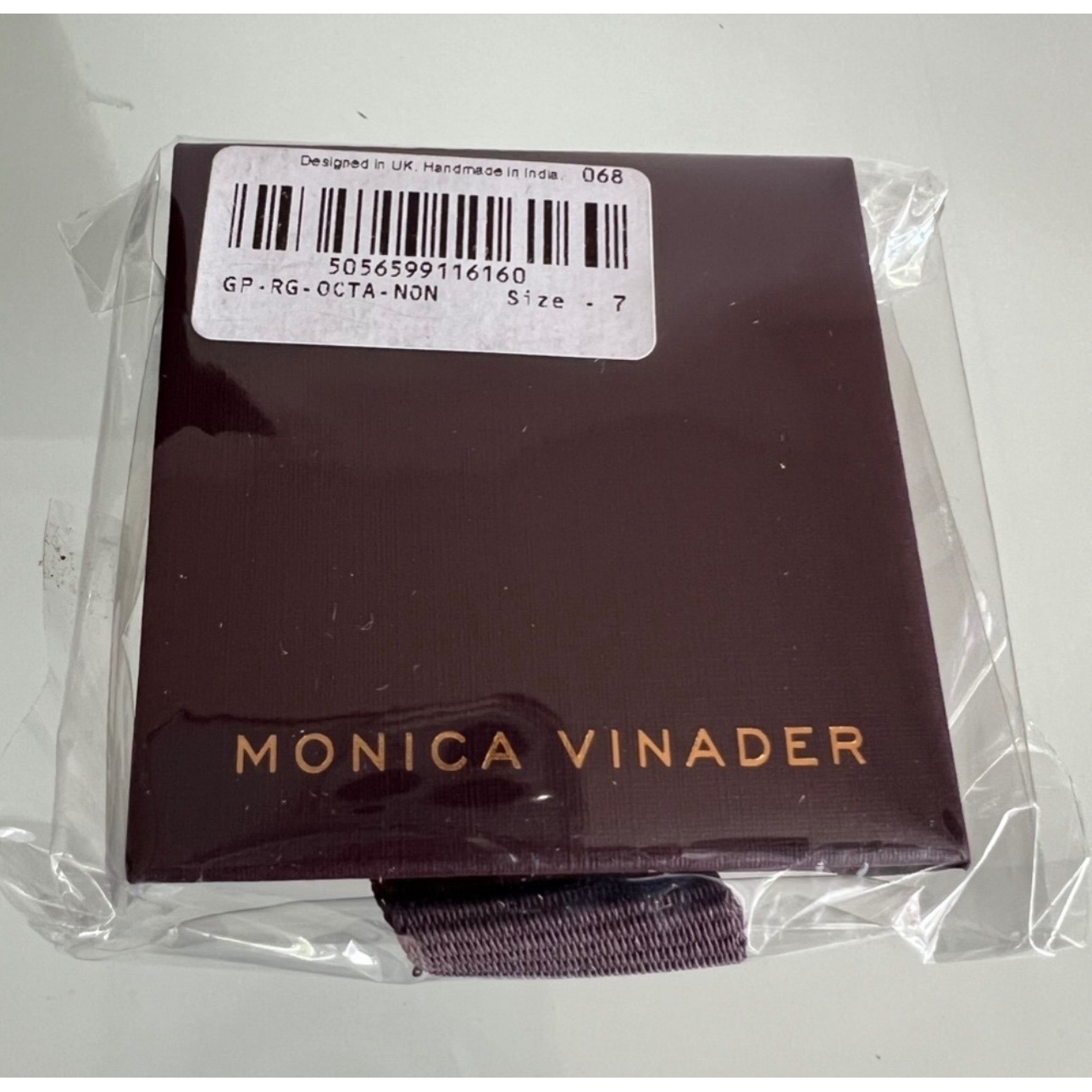 Monica Vinader Octagon Stacking Ring, 18 Karat Gold Vermeil, Size 7, Nwt — image 6 of 6